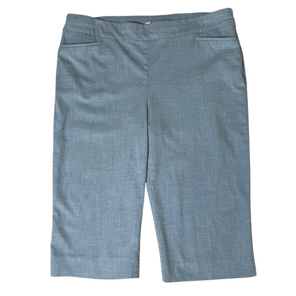 Chico's Pants - Chico's Light Blue Heathered Pull On Capri Pants Size 3 US 16 Cotton Blend